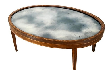 Edwardian-Style Oval Mirror Coffee Table