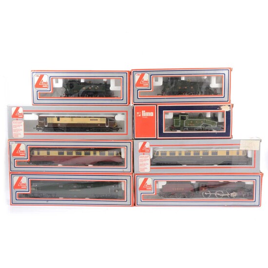 Eight Lima OO gauge model railway locomotives