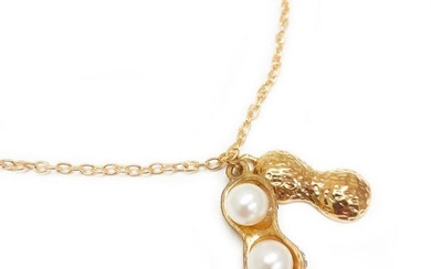 Elegant Ladies Pearl Peanut Pendant Necklace