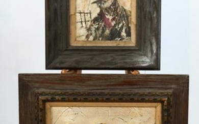 Elina (Elena): Two Portraits, Men - Oil on Canvas