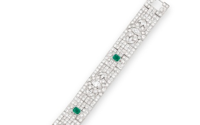 Emerald and diamond bracelet, 1930s