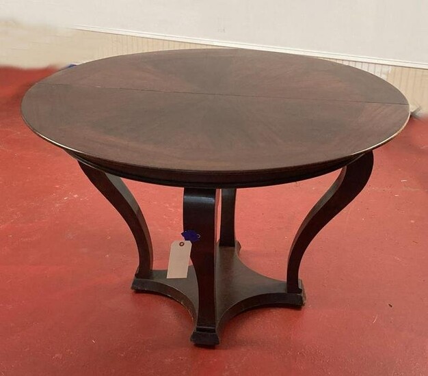 Empire Style Mahogany Round Extension Dining Table