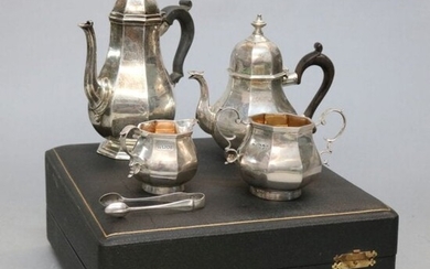 English Regency Sterling Silver Tea Set, Hallmarked