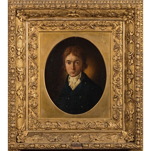 English School late 18th Century- Portrait of a young man,:-...