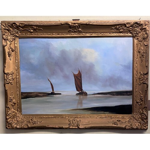 English school, early 20th century, seascape with two boats,...