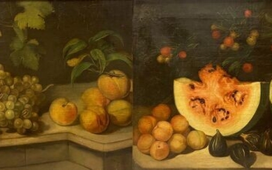 Escuela Española (XIX) - Bodegones de frutas