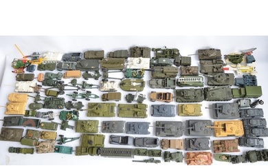 Extensive collection of diecast military vehicles, various m...
