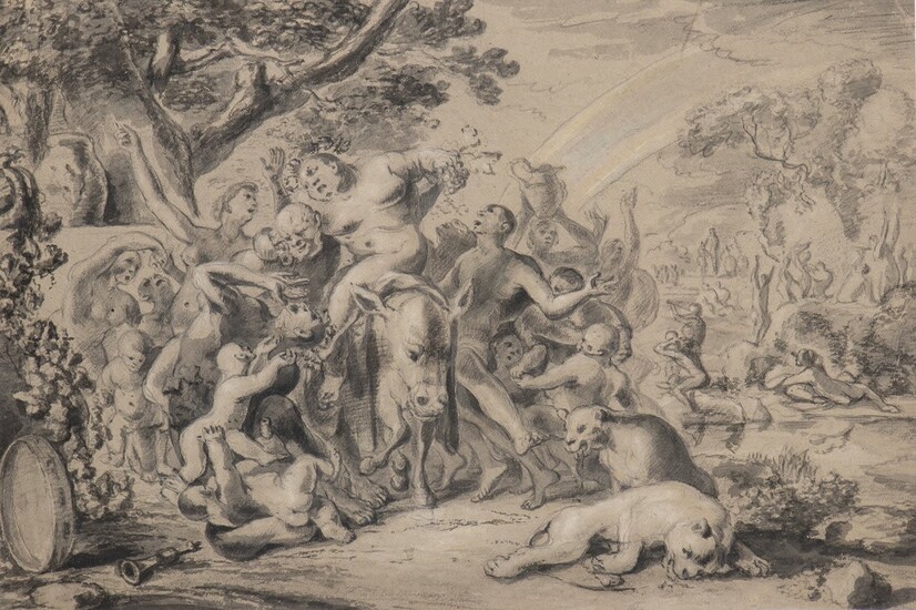 FLEMISH PAINTER, 17th CENTURY Bacchanal Pencil and charcoal on...