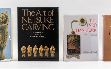 FOUR TITLES RELATING TO NETSUKE 1) The Art of Netsuke Carving by Masatoshi as told to Bushell. 2) Netsuke, Familiar and Unfamiliar b...