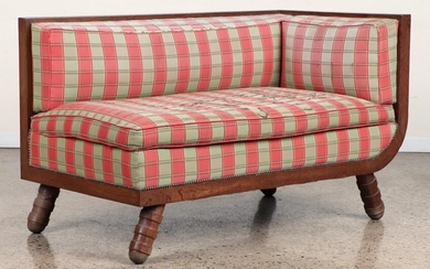 FRENCH OAK CHAISE LOUNGE BY MAURICE DUFRENE 1950