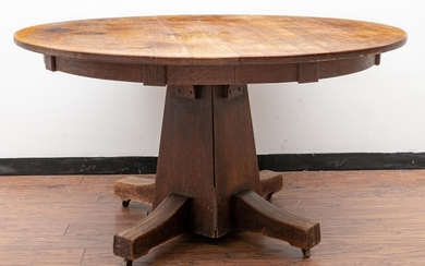 Fabulous Mission Style Pedestal Round Table