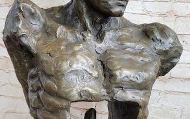 Female Figure Inside Male Torso Bronze Statue