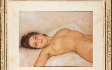 Fernand MAJOREL (1898-1965) Nu allongée Pastel signé en bas à droite 80 x 67 cm...