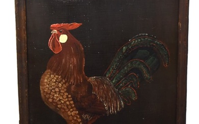Folk Art Painting of Rooster