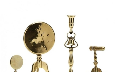 Four Antique Brass Accessories