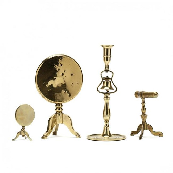 Four Antique Brass Accessories
