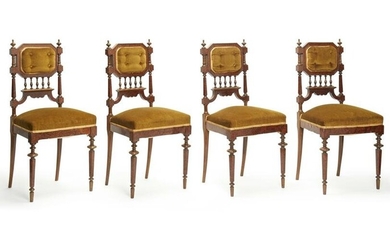Four Victorian side chairs