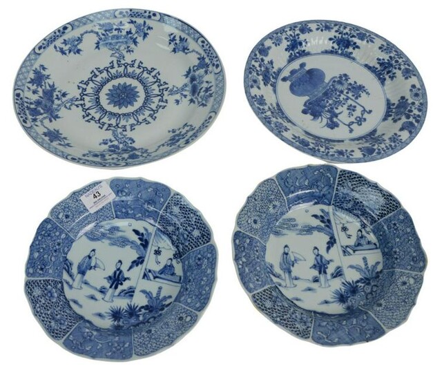 Four piece lot to include a pair of Chinese Blue and