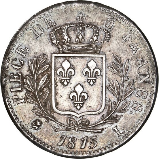 France - Louis XVIII - 5 Francs 1815-L (Bayonne) - Silver