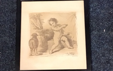 Francesco Bartolozzi, after Guercino, etching & engraving, a boy with...