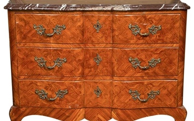 French Louis XV Style Tulipwood Commode