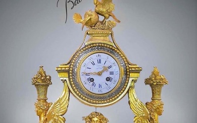 French Ormolu Mounted Cut Glass Baccarat Mantel Clock