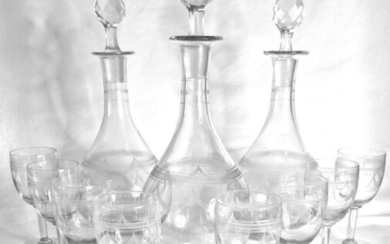 French decanters with glasses - Crystal