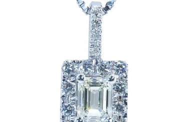 GIA CERTIFICATE- NO RESERVE ---- - 18 kt. White gold - Necklace with pendant - 0.51 ct Diamonds - Diamonds
