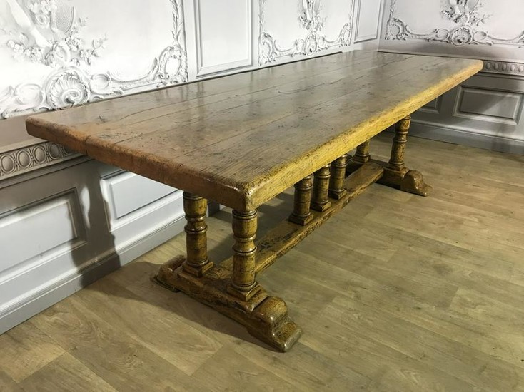 GRAND FRENCH MONASTERY TABLE, 19TH C.