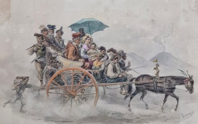 Gaetano Dura (1805-1878) - In carrozza verso il mercato