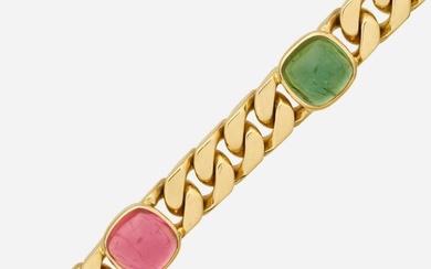 Gem-set and gold bracelet
