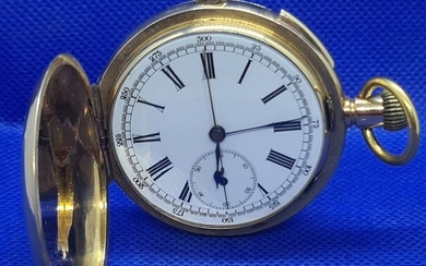 Geneve - Große18Kt Goldsavonette - Quarter Repeater - Chronograph - Men - Schweiz 1900