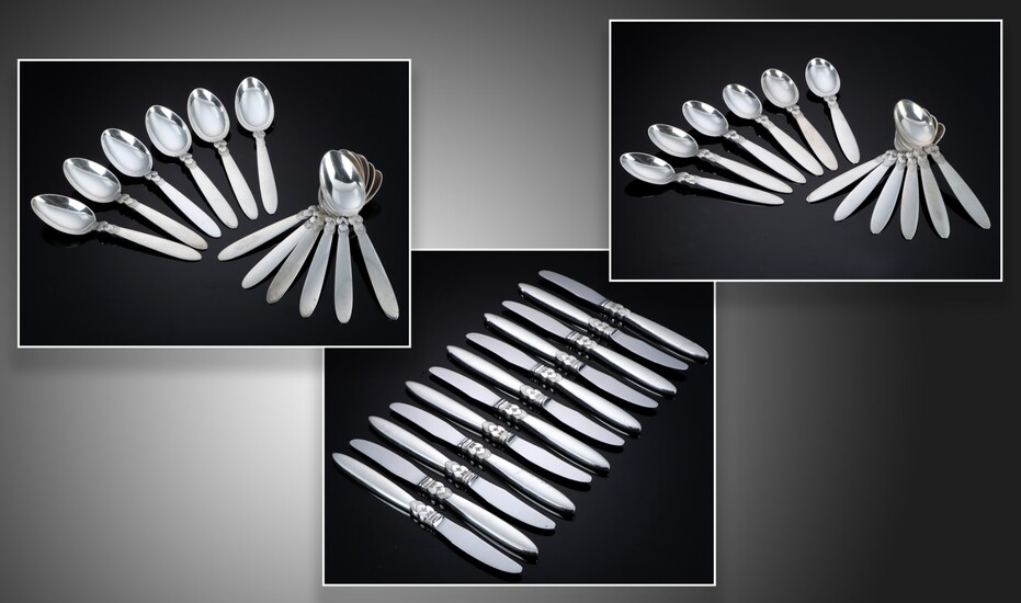 Georg Jensen, 'Kaktus', breakfast cutlery in sterling silver...