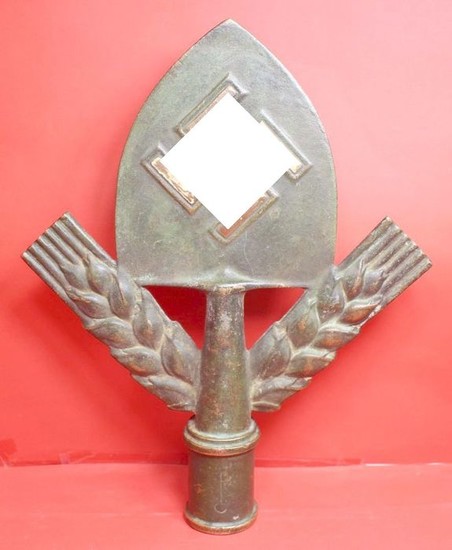 Germany - RAD / Reich Labor Service / Labor Maiden / III.Rich / Political Party - formerly Reichsarbeitsdienst RAD flagpole massive bronze casting - 1934