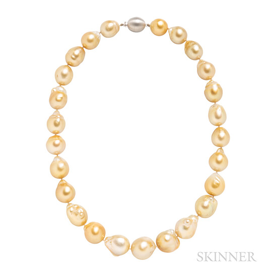 Gold Baroque South Sea Pearl Necklace