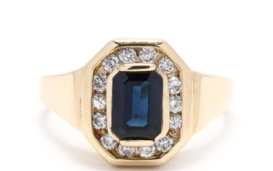 Gold, Diamond, and Sapphire Ring