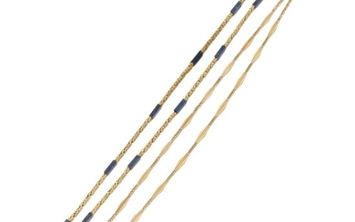Gold and lapis lazuli longchains (Due collane in oro e lapislazuli)