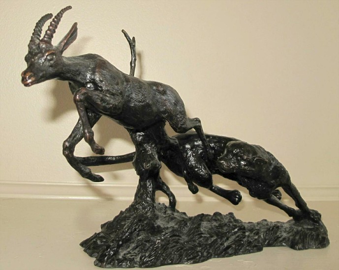 Gorham Cheetah & Gazelle bronze sculpture FR3SH