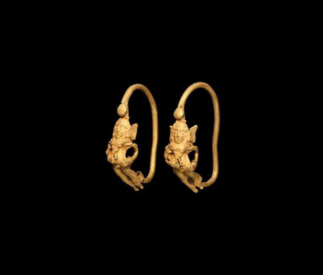 Greek Gold Eros Earrings