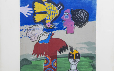 Guillaume CORNEILLE (1922-2010) – Un rêve, 1989 – Lithographie en couleurs sur…