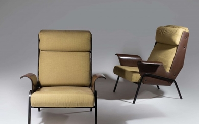 Gustavo PULITZER 1887-1967 Paire de fauteuils dits «Alba» – 1959