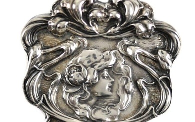 HUGE Sterling Silver Metropolitan Museum of Art MMA Art Nouveau design Brooch