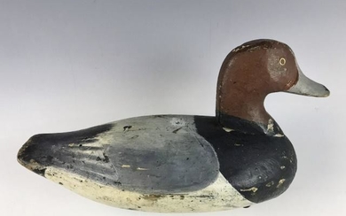 Hand Carved, Painted Redhead Duck Decoy