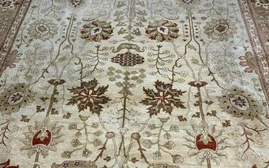 Hand Knoted Agra Oushak Rug 13.7x10 ft