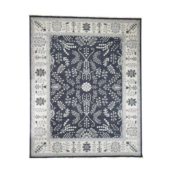 Hand-Knotted Turkish Knot Oushak Pure Wool Oriental Rug
