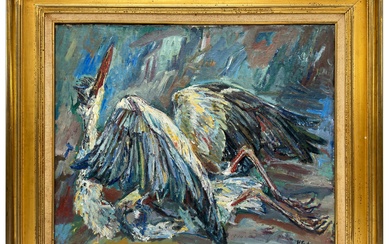 Henri EPSTEIN (1892-1944) Héron blessé Huile sur toile Signé en bas à droite H. :...