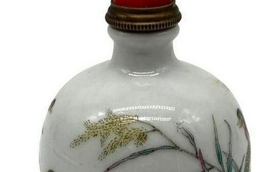 Hopeful Chinese Porcelain And Carnelian Snuff Bottle