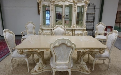 ITALIAN BAROQUE STYLE 8 PC DINING ROOM SUITE