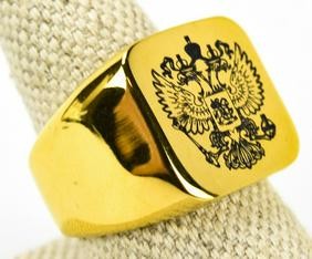 Imperial Russian Double Headed Eagle Signet Ring