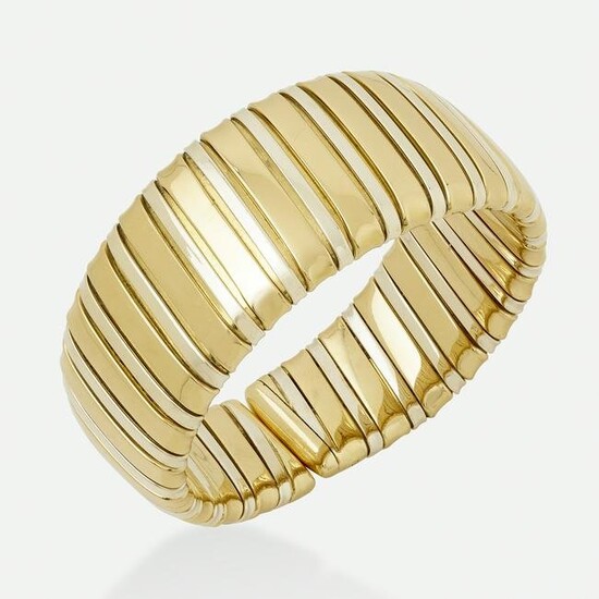Italian, Bicolor gold cuff bracelet